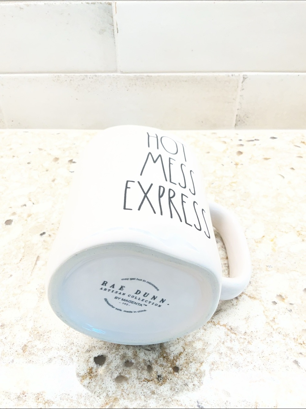 Rae Dunn Hot Mess Express Pink Interior Ceramic Mug - Picture 6 of 7